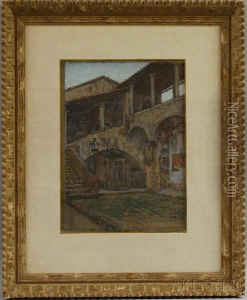 San Gimignano, Podesta Oil Painting - Sydney Richmond Burleigh