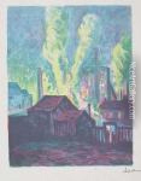 Usines A Charleroi Oil Painting - Maximilien Luce