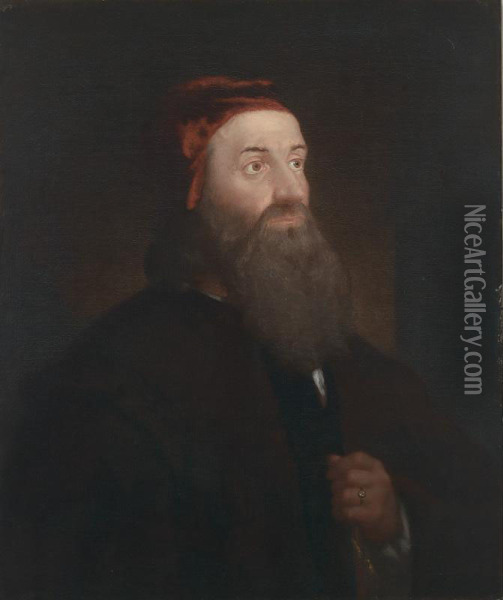 Head Of A Jew Oil Painting - Washington Allston