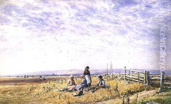 Harvesters at Lunch, 1890 Oil Painting - Augustus Watford Weedon