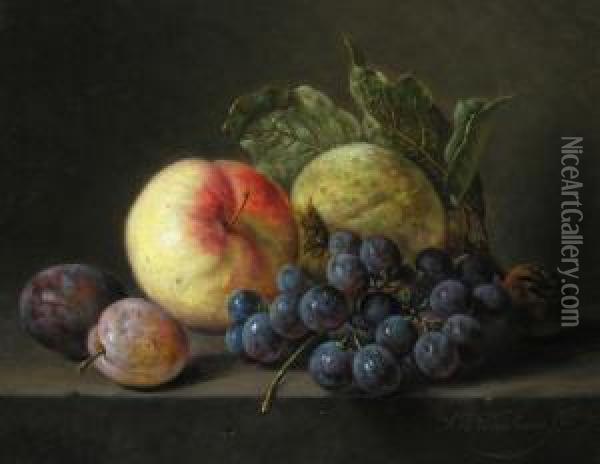 Fruchtestillleben Oil Painting - Sebastiaan Theodorus Voorn Boers