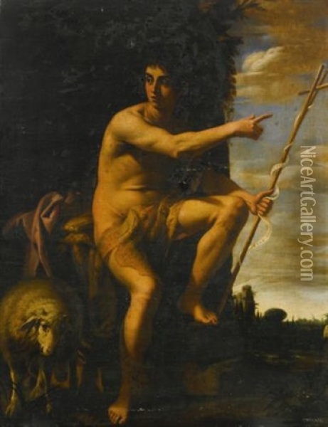 Saint John The Baptist In The Wilderness Oil Painting - Cavaliere Giovanni Baglione