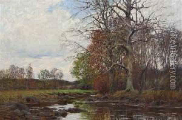 Stream In Autumn Oil Painting - William Merritt Post
