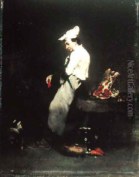 The Young Cook Oil Painting - Theodule Augustine Ribot