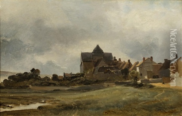 Hameau En Bretagne Oil Painting - Jean-Charles Cazin