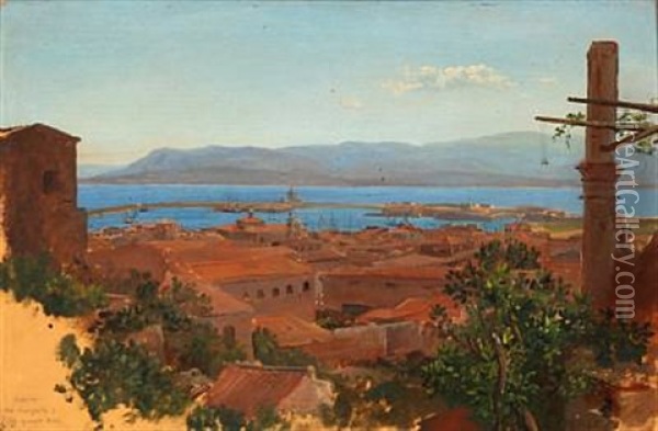Messina (sotta Noviziata) Oil Painting - Niels Emil Holm