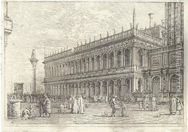 La Libreria. Oil Painting - (Giovanni Antonio Canal) Canaletto