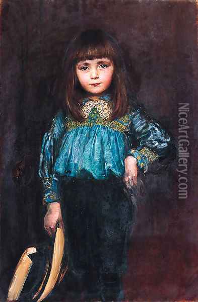 Portrait of a girl Oil Painting - Annie Louise Swynnerton