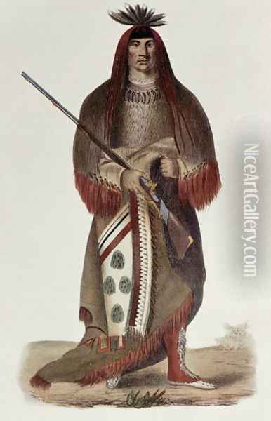 Wa Na Ta or The Charger Grand Chief of the Sioux or Dakota Indians Oil Painting - Charles Bird King