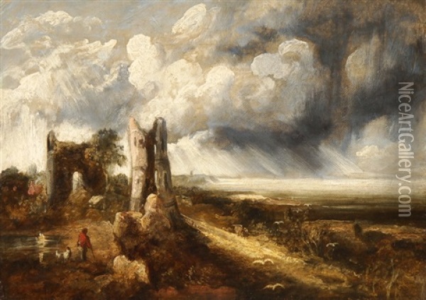Landschaft Mit Aufziehendem Gewitter Oil Painting - Georges Michel