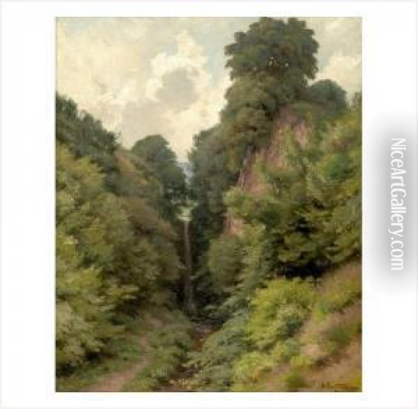 La Cascade De Rossignol A Grasse (alpes Maritimes) Oil Painting - Alfred Renaudin