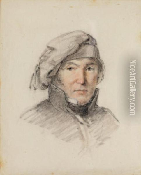 Portrait D'homme Au Beret Oil Painting - Jean Baptiste Isabey