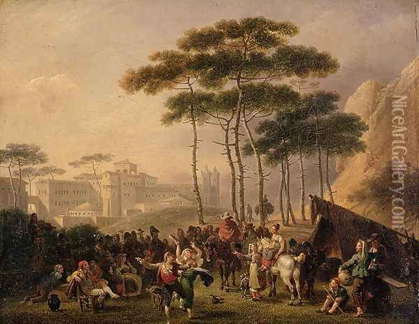 Festa Napolitana, 1824 Oil Painting - Nicolas Antoine Taunay