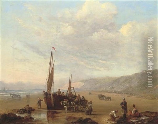 A Coastal View Oil Painting - John Duncan (Captain) King