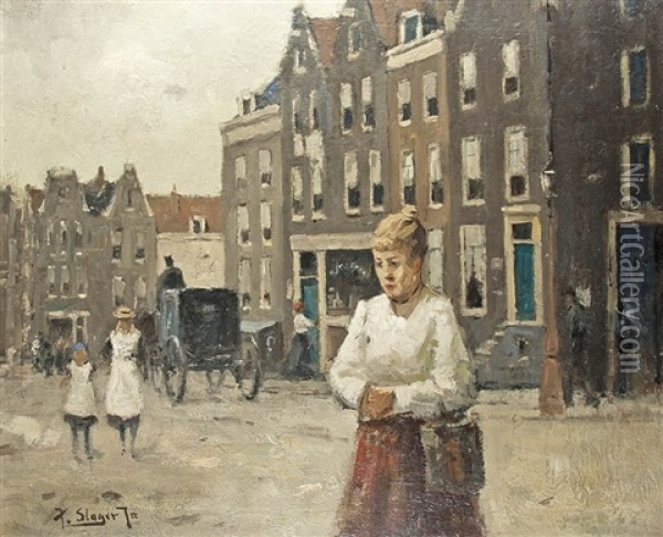 In Haarlem Oil Painting - Piet Slager