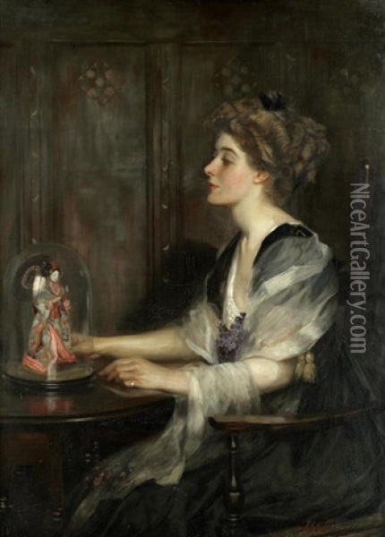 Portrait Of Christiana (lily) Macdonald Oil Painting - John William Schofield