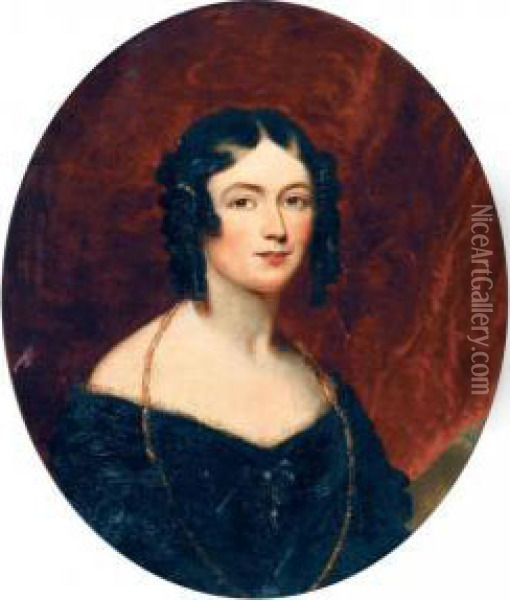 Portrait Of Eleanor Knatchbull (died 1883) Oil Painting - John Partridge