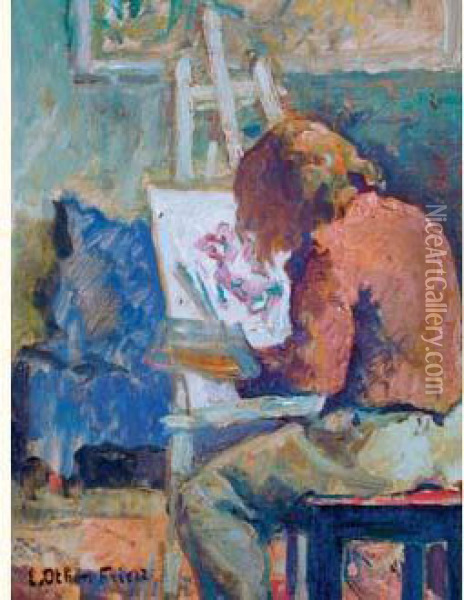  Raoul Dufy Devant Son Chevalet, Circa 1903  Oil Painting - Emile-Othon Friesz