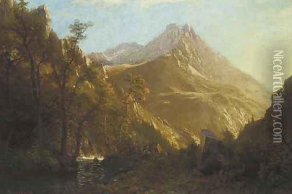 Wasatch Mountains 2 Oil Painting - Albert Bierstadt