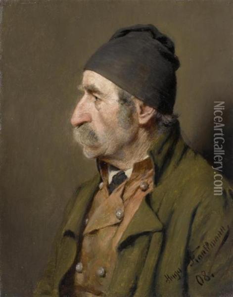 Peasant Wearing A Bonnet Oil Painting - Hugo Kauffmann