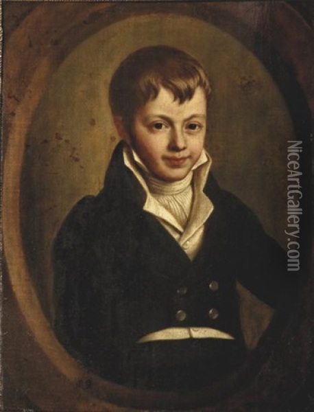 Portrait D'un Jeune Garcon Oil Painting - Francois Xavier Joseph Jacquin