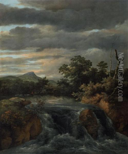Waldlandschaft Mit Wasserfall Oil Painting - Jacob Van Ruisdael