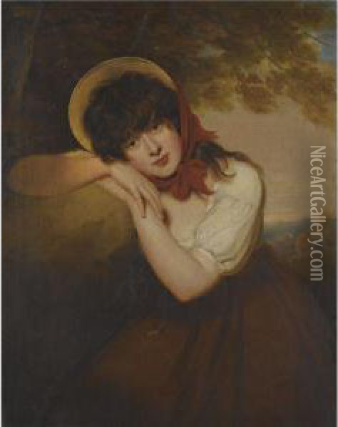 Portrait Of Maria Tollemache, Later Marchioness Of Ailesbury (d.1893) Oil Painting - Martin Archer Shee