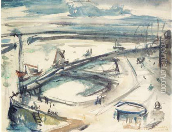 Le Port Du Havre Oil Painting - Emile-Othon Friesz