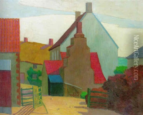 The Pub, Luppitt, Devon Oil Painting - Robert Polhill Bevan