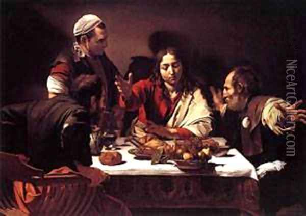 Supper at Emmaus1 Oil Painting - Michelangelo Merisi Da Caravaggio