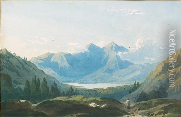 View Of Mount Snowdon Oil Painting - John Varley
