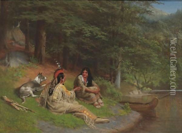 Indian Idyl Oil Painting - William Holbrook Beard
