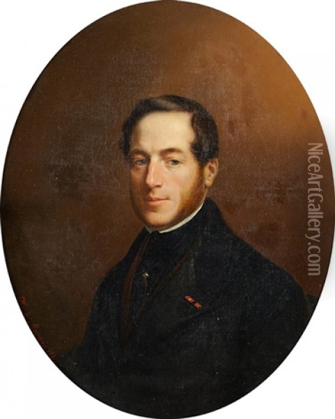 Portrait D'homme (du Marquis De La Tour Balleroy) Oil Painting - Horace De Manara