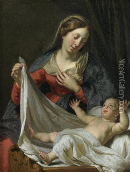 La Vierge A L'enfant Oil Painting - Philippe de Champaigne