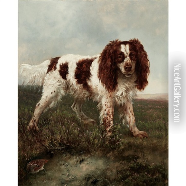 Spaniel And Partridge Oil Painting - Charles Verlat