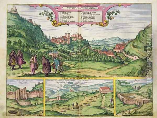 View of the Alhambra from Civitates Orbis Terrarum Oil Painting - Joris Hoefnagel