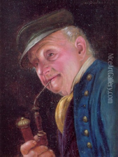 Pfeife Rauchender Landmann Oil Painting - Gustav Koehler