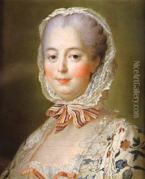 Portrait De La Marquise De Pompadour Oil Painting - Francois Hubert Drouais