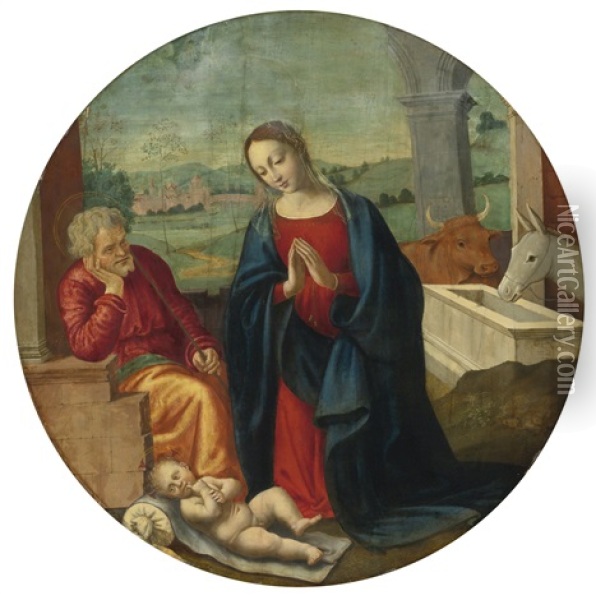 The Holy Family Oil Painting -  Piero di Cosimo