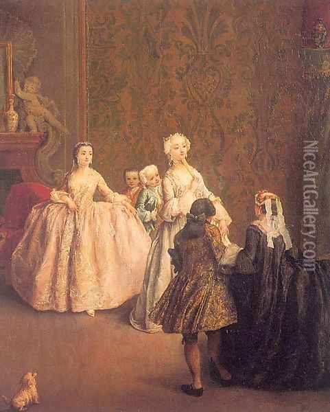 The Introduction Oil Painting - Pietro Falca (see Longhi)