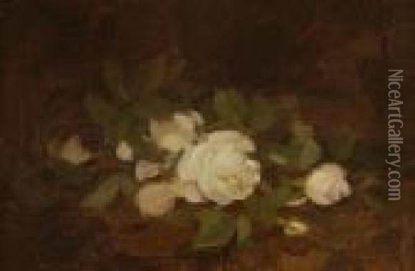White Roses Oil Painting - James Stuart Park