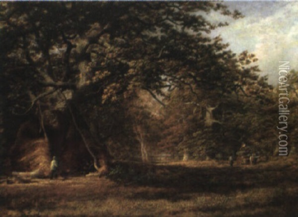 The Woodman's Bower, Birkland, Sherwood Forest Oil Painting - Alfred Wilson Cox