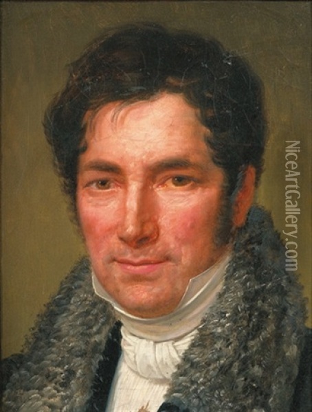 Portrait D'homme Oil Painting - Jacques-Louis David