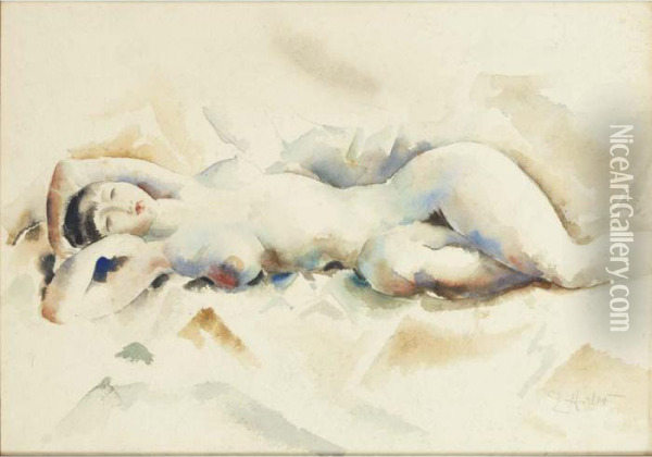 Nude Reclining Oil Painting - Earl Horter