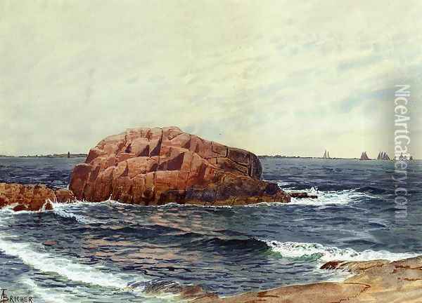 Rocks near the Coast Oil Painting - Alfred Thompson Bricher