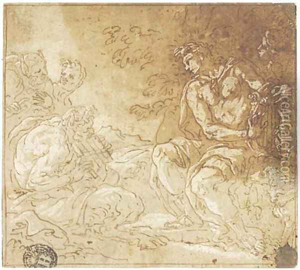 Apollo and Marsyas Oil Painting - Johann Karl Loth