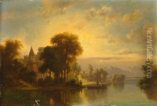 Sommerlandschaft Oil Painting - Georg Vogl