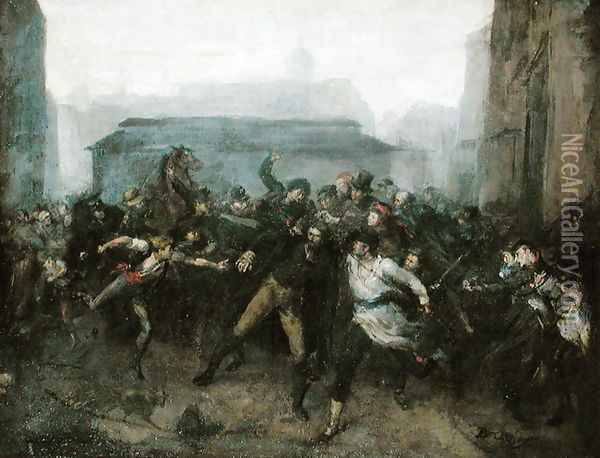 The Spy, Episode of the Siege of Paris, 1871 Oil Painting - Jean-Baptiste Carpeaux