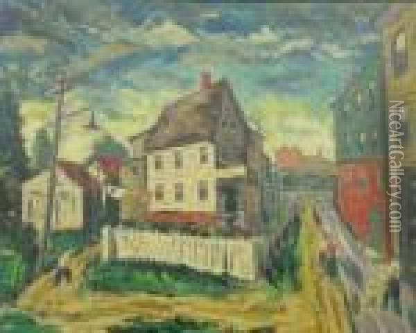 Town Scene Oil Painting - Harry Shoulberg