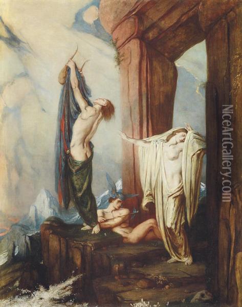 Orpheus And Eurydice Oil Painting - Charles Ricketts